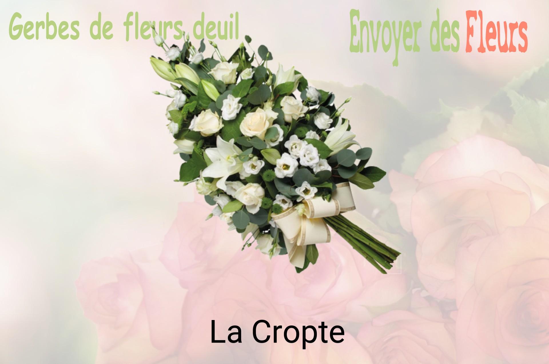 Gerbe de fleurs de deuil livrée à La Cropte